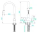 Смеситель KUCHENSTERN UBER-FS 412SS40 нержавеющая сталь