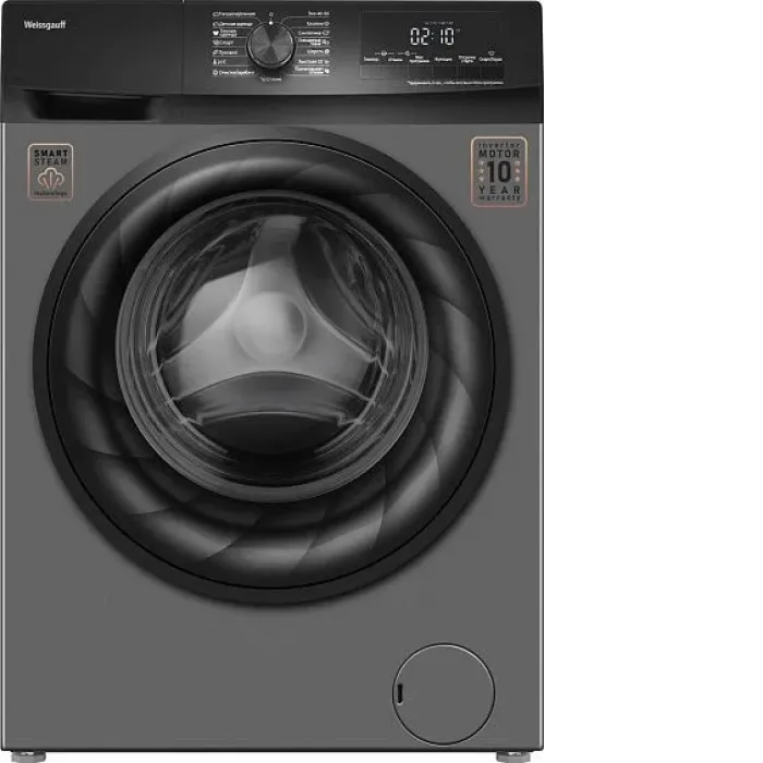 Стиральная машина WEISSGAUFF WM 4947 DC Inverter Steam Grey