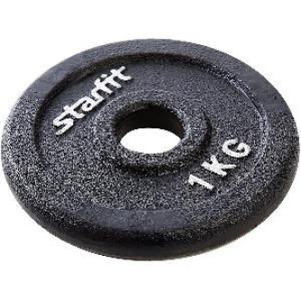Диск чугунный Starfit BB-204 1 кг d=26 мм черный