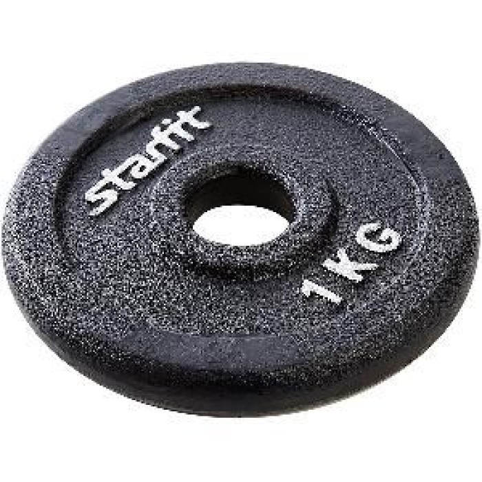Диск чугунный Starfit BB-204 1 кг d=26 мм черный Диск чугунный Starfit BB-204 1 кг d=26 мм черный