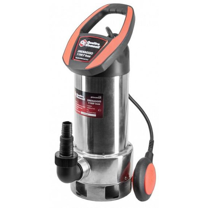 Насос дренажный QUATTRO ELEMENTI Drenaggio 1100 F Inox 770-742 Насос дренажный QUATTRO ELEMENTI Drenaggio 1100 F Inox 770-742