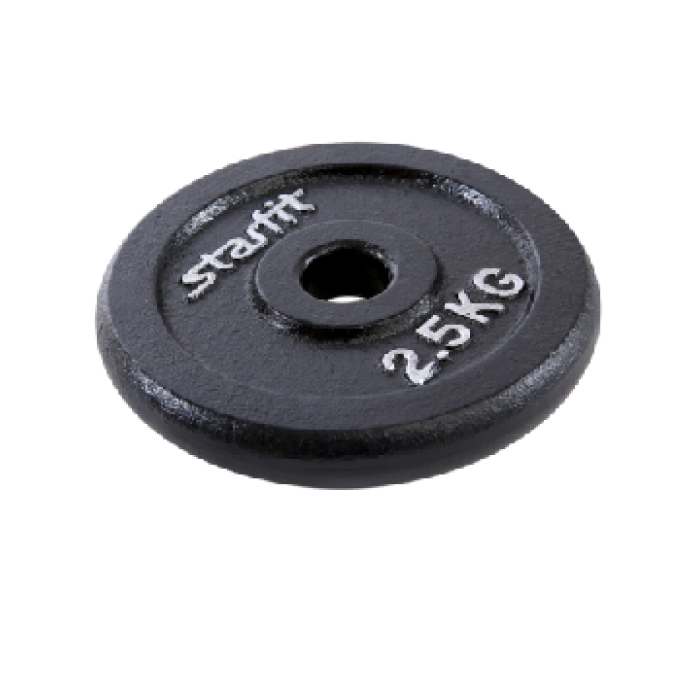 Диск чугунный Starfit BB-204 2,5 кг d=26 мм черный Диск чугунный Starfit BB-204 2,5 кг d=26 мм черный