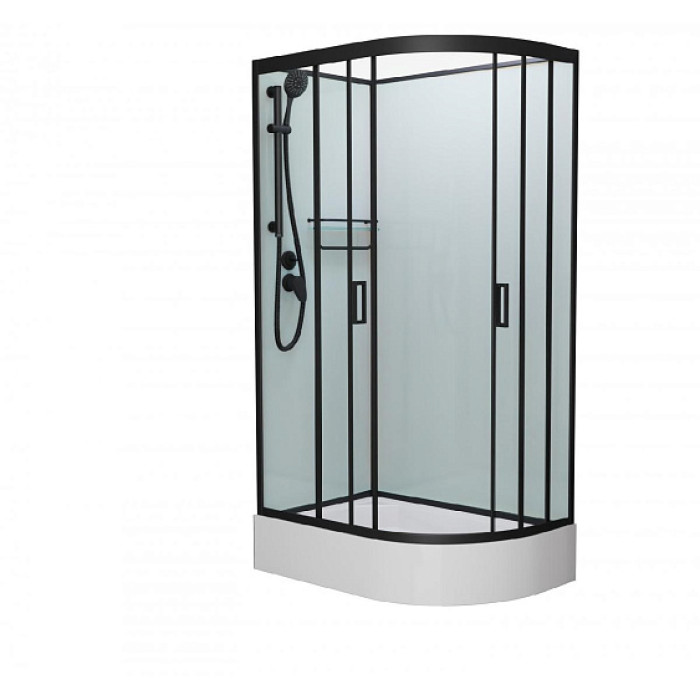 Душевая кабина FRANK F412/1L Black средний поддон без крыши Душевая кабина FRANK F412/1L Black средний поддон без крыши