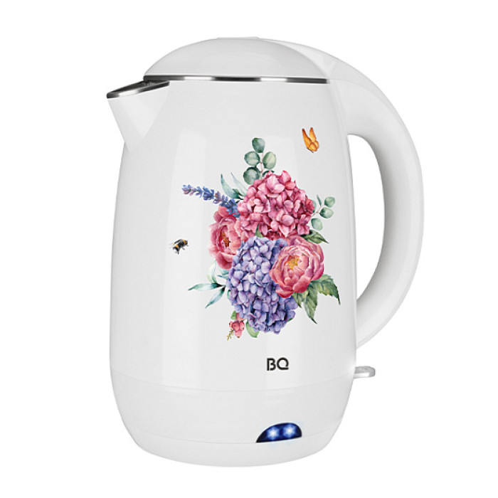Чайник BQ KT1702P белый-цветы Чайник BQ KT1702P белый-цветы