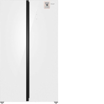Холодильник WEISSGAUFF WSBS 1036 Inverter NoFrost Premium White Glass