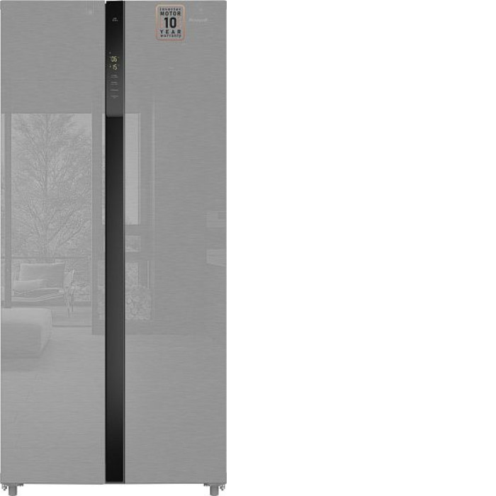Холодильник WEISSGAUFF WSBS 500 Inverter NoFrost Inox Glass Холодильник WEISSGAUFF WSBS 500 Inverter NoFrost Inox Glass