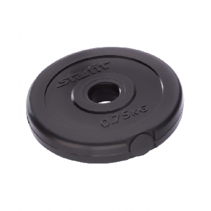 Диск пластиковый Starfit BB-203 0,75 кг d=26 мм черный Диск пластиковый Starfit BB-203 0,75 кг d=26 мм черный