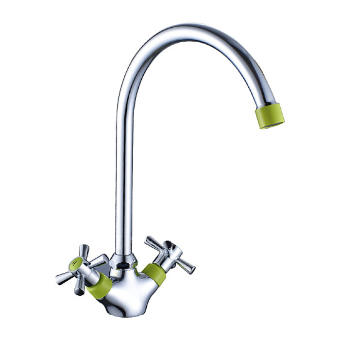 Смеситель DECOROOM DR51028 зеленый/хром