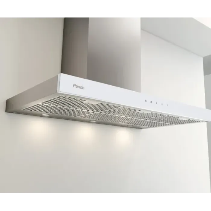 Вытяжка PANDO P-826/90 INOX - TOUCH CRISTAL BLANCO V.750 SEC Вытяжка PANDO P-826/90 INOX - TOUCH CRISTAL BLANCO V.750 SEC