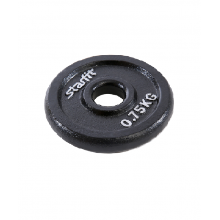 Диск чугунный Starfit BB-204 0,75 кг d=26 мм черный Диск чугунный Starfit BB-204 0,75 кг d=26 мм черный