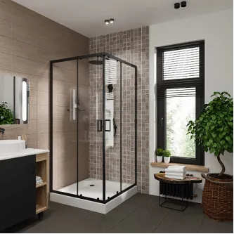 Душевое ограждение NIAGARA NG-6809-08 BLACK Душевое ограждение NIAGARA NG-6809-08 BLACK