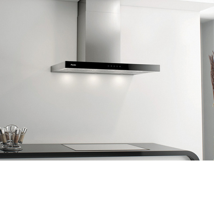 Вытяжка PANDO P-826/90 INOX - TOUCH CRISTAL NEGRO V.850 SEC