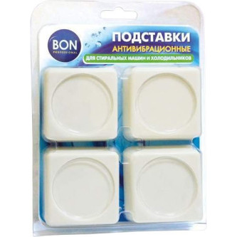 Резиновые антивибрационные подставки для стиральных машин и холодильников, белого цвета, в блистере BON BN-610 (1 компл.)