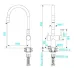 Смеситель KUCHENSTERN FLEX-FS 413SS40 нержавеющая сталь