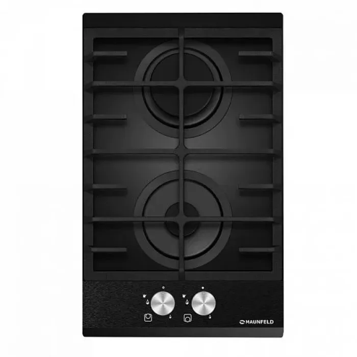 Газовая поверхность MAUNFELD mghg.32.21b_black glass (чёрное стекло+вставка)
